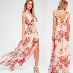 Lulus Garden Meandering Blush Floral Print
Maxi Dress
